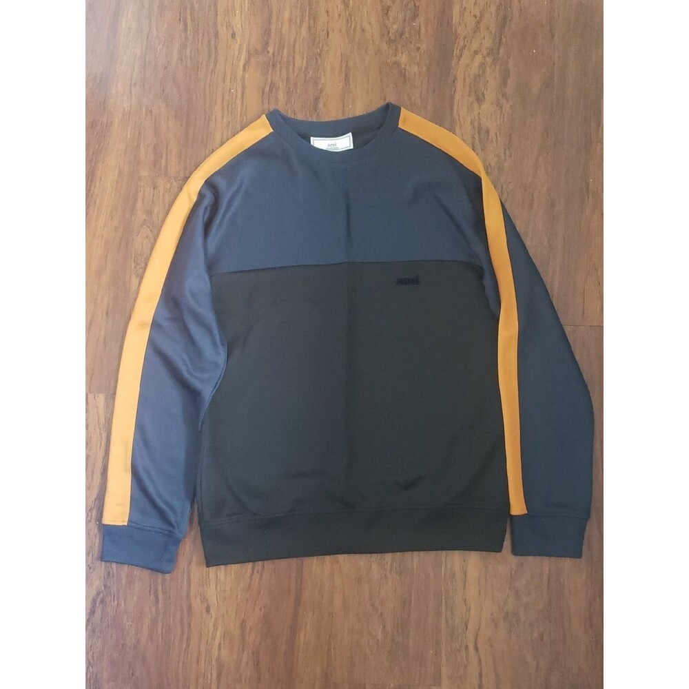 Ami Colorblock Mens Crewneck Sweatshirt Size XSmall Streetwear Trendy Casual